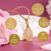 Libyan Desert Glass pendant necklace featuring The Destiny Relic by Conscious Items, showcasing a polished, amber-colored glass pendant.