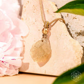 Libyan Desert Glass pendant necklace from The Destiny Relic collection by Conscious Items, featuring a polished, natural gemstone pendant.