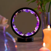 Amethyst spiritual protection night light by Conscious Items, featuring a calming purple crystal lamp for peaceful ambiance.