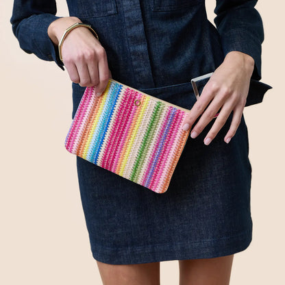 Bracelet Pouch - Bright Raffia Clutch Bag