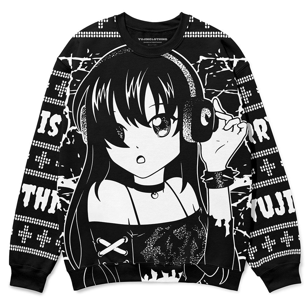 Dark Christmas ugly sweatshirt by Yūjin Clothing featuring festive holiday-themed design and cozy cotton fabric.
