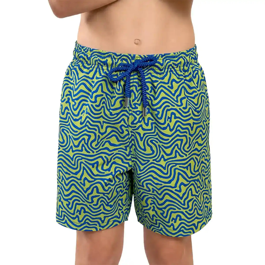 Boys Hybrid Swim &amp; Play Shorts – Deco Maze - Key Lime