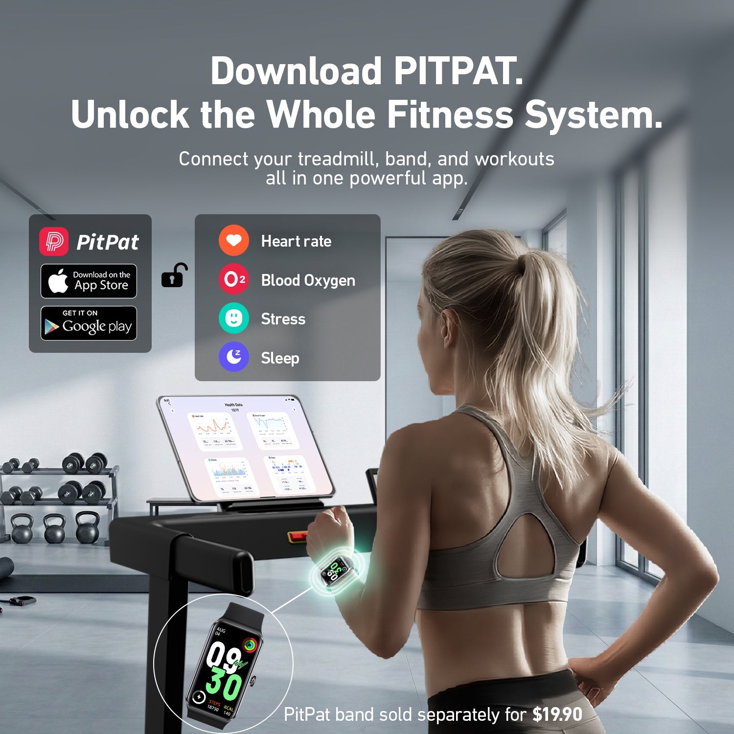 DeerRun A1 Pro Move+ smart foldable treadmill with 6% incline, black color, digital display, and safety handrails.