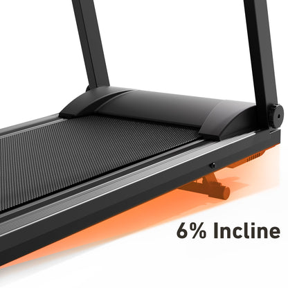 DeerRun All-New 2026 A1 Pro Move+ smart foldable treadmill with black finish, digital display, 6% incline, NFC, and 350 lbs capacity.
