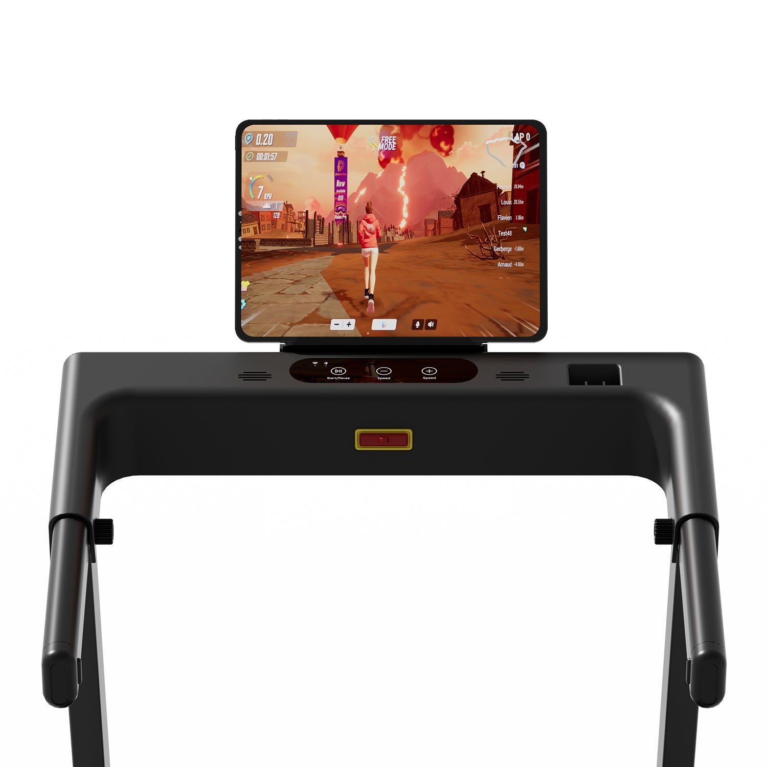 DeerRun A1 Pro Move+ foldable treadmill in black with 6% incline, NFC, digital display, and sturdy frame for home use.
