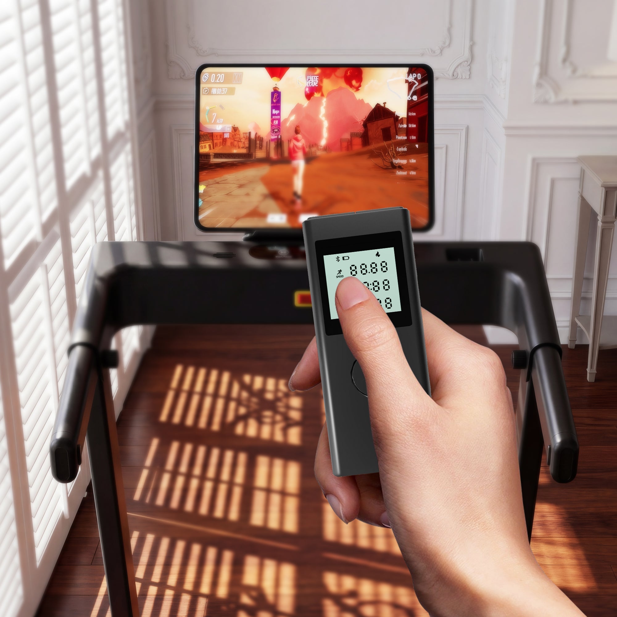 DeerRun All-New 2026 A1 Pro Move+ Smart Foldable Treadmill with black finish, digital display, and foldable design for home use.