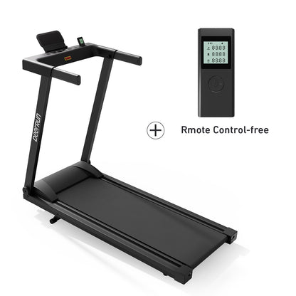 DeerRun A1 Pro Move+ smart foldable treadmill with black finish, 6% incline, NFC, digital display, and sturdy frame.