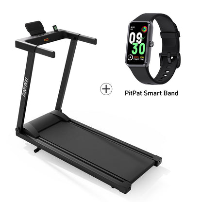 DeerRun® All-New 2026 A1 Pro Move+ foldable smart treadmill with black frame, 6% incline, NFC, and digital display.