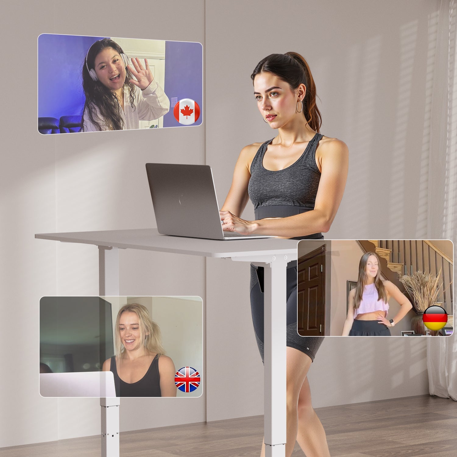 DeerRun Q2 Urban Smart Walking Pad treadmill with incline and remote control, showing a sleek compact design for home use.