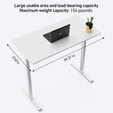 DeerRun® electric standing desk in black with a 39x23 inch work surface, height adjustable for ergonomic workspace.