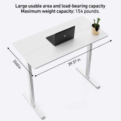 DeerRun® electric standing desk in black with a 39x23 inch work surface, height adjustable for ergonomic workspace.