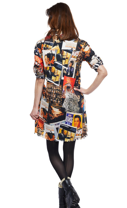 Dizzy-Lizzie Chatham Dress featuring a bold rock and roll print, stylish sleeveless design, and vibrant colors.