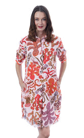 Dizzy-Lizzie Chatham Sea Creatures print dress in size XS, featuring ocean-inspired sea creatures on lightweight fabric.