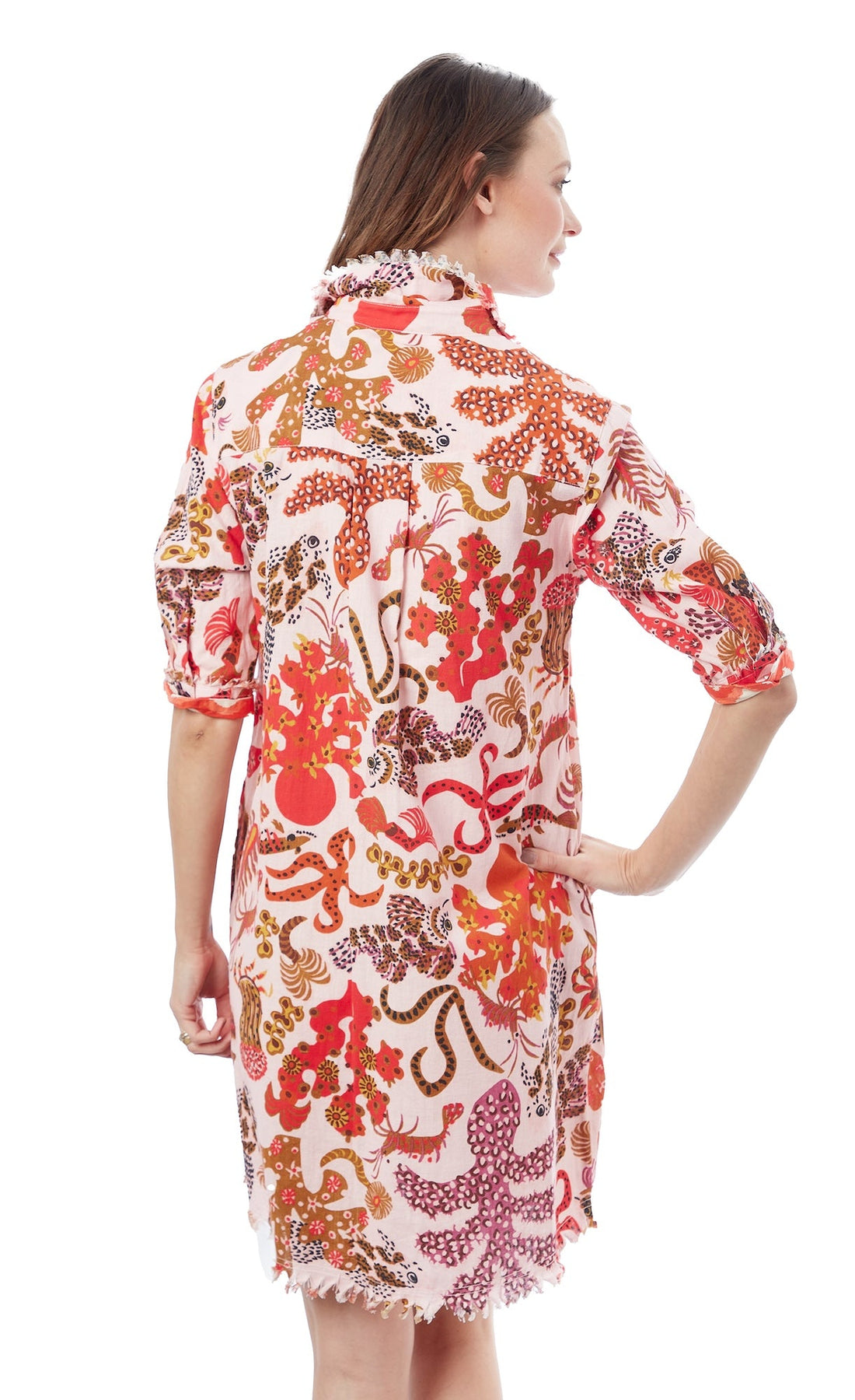 Dizzy-Lizzie Chatham Sea Creatures print dress in XS with ocean-inspired sea creatures design and lightweight fabric.