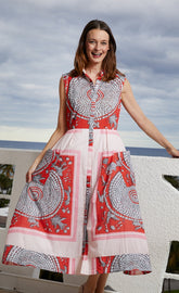 Sea Island Dress by Dizzy-Lizzie featuring coral print, sleeveless design, and lightweight fabric perfect for warm weather.