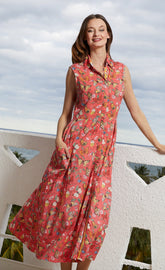 Sea Island Butterfly Print dress by Dizzy-Lizzie featuring a vibrant butterfly pattern on lightweight fabric.