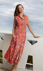 Sea Island Butterfly Print dress by Dizzy-Lizzie, lightweight fabric with vibrant butterfly pattern, sleeveless design, XS size.