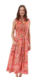 Sea Island Butterfly Print dress by Dizzy-Lizzie, lightweight fabric with vibrant butterfly pattern, shown in size XS.