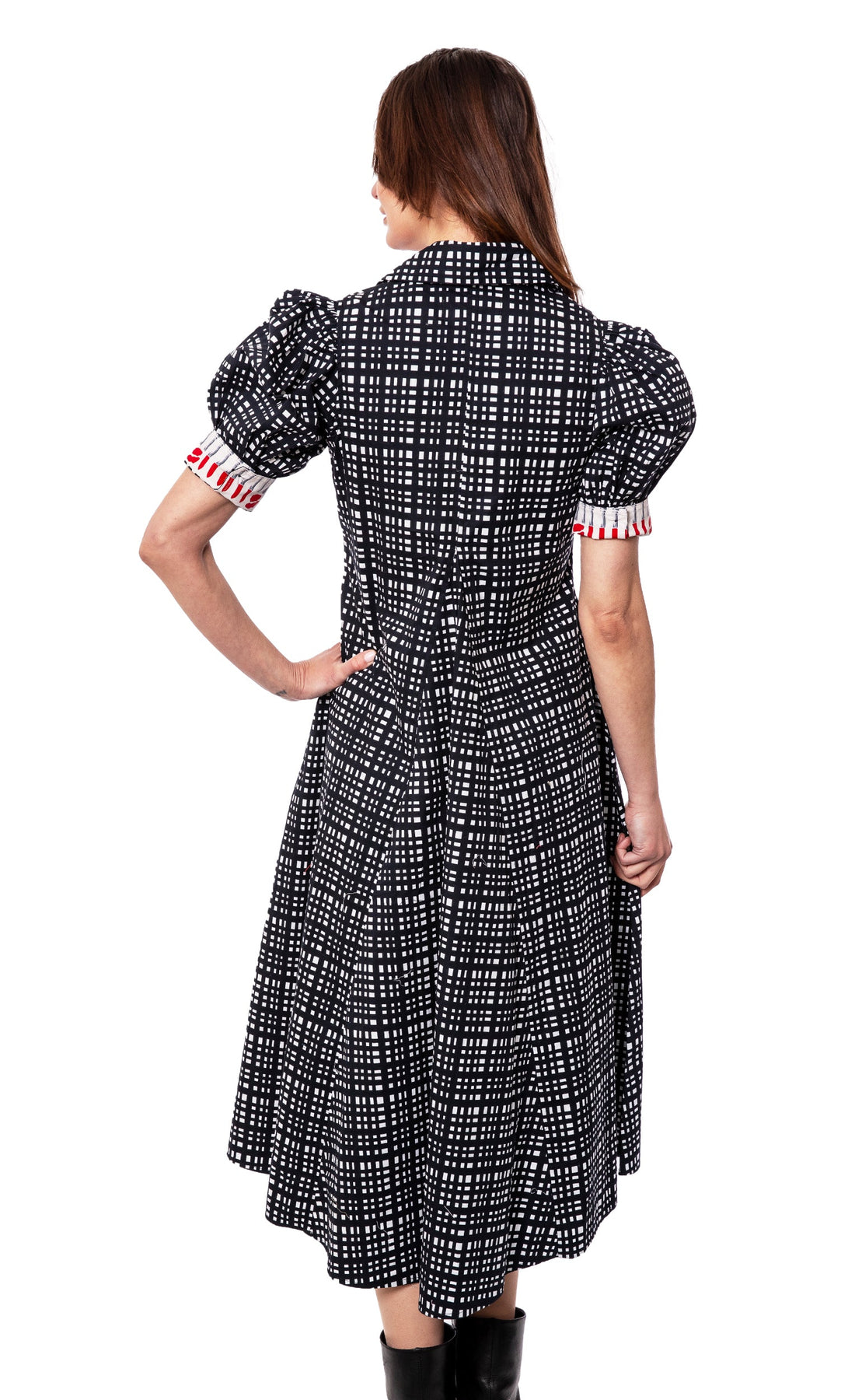 Black and white grid dress by Dizzy-Lizzie, Montauk style, featuring a stylish and comfortable fit with a classic pattern.