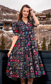 Dizzy-Lizzie Montauk Dress in botanical print, lightweight dress with floral pattern, perfect for casual summer wear.