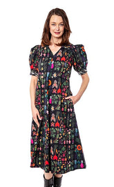 Dizzy-Lizzie Montauk Dress in botanical print, lightweight dress with floral pattern, perfect for casual summer wear.