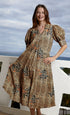 Dizzy-Lizzie Montauk Dress with turtle print, short-sleeve casual dress in lightweight fabric, perfect for summer.
