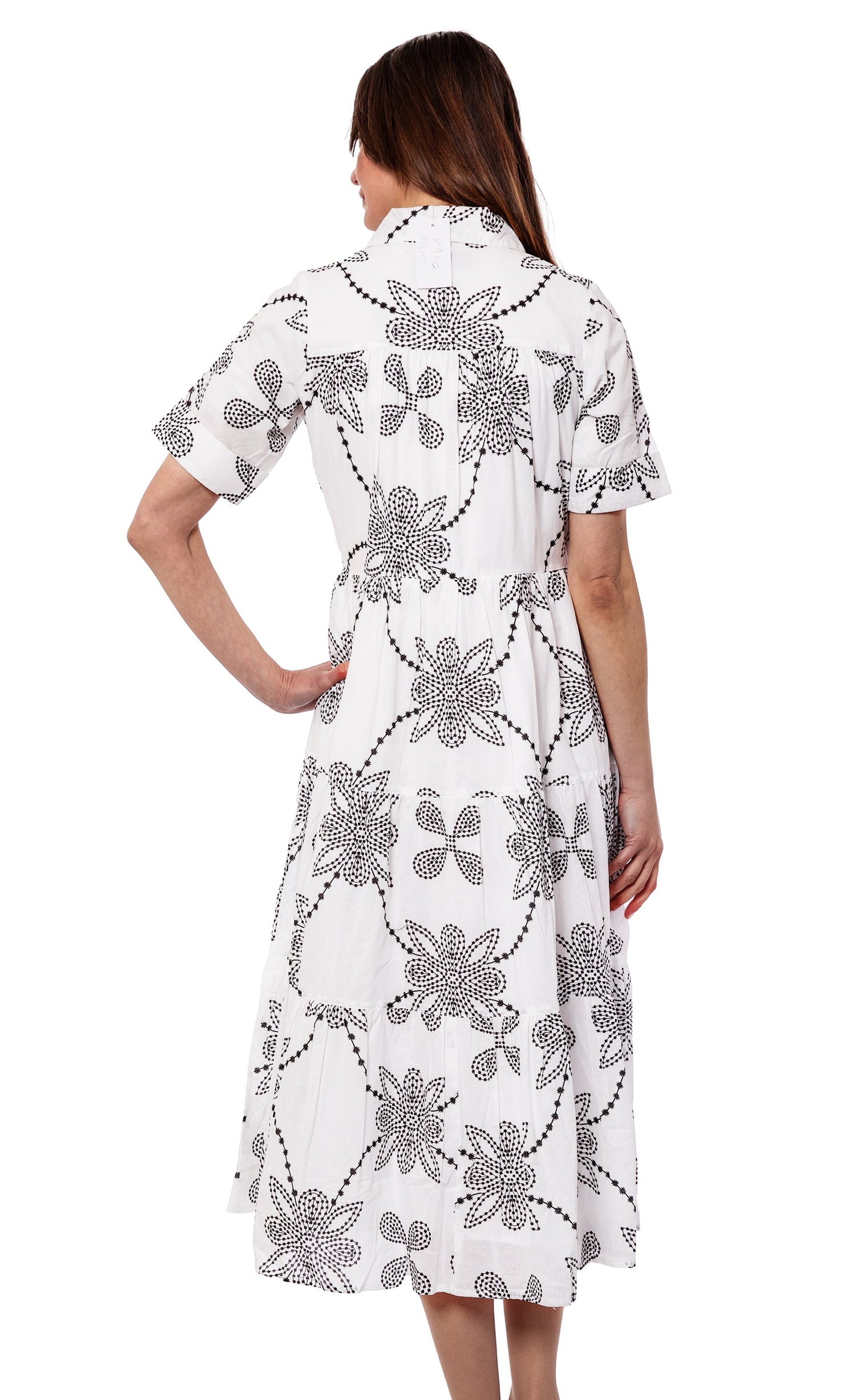 Dizzy-Lizzie Palm Desert Black White Geo dress with a stylish geometric pattern and sleeveless design, perfect for summer wear.