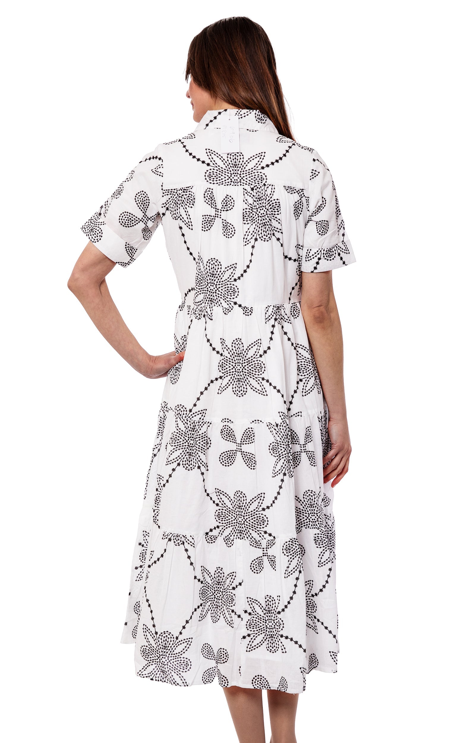 Dizzy-Lizzie Palm Desert Black White Geo dress with a stylish geometric pattern and sleeveless design, perfect for summer wear.