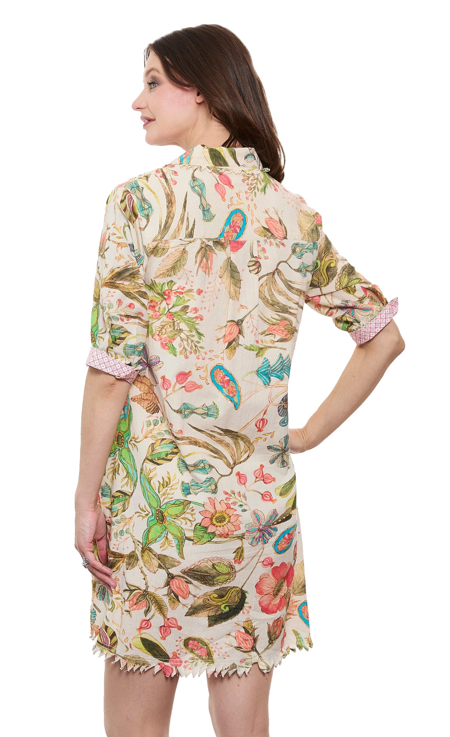 Floral print Chatham Dress by Dizzy-Lizzie featuring a flowing design and vibrant pattern, perfect for casual and summer wear.