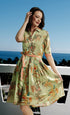 Mrs Maisel dress by Dizzy-Lizzie featuring soft green cotton voile with a charming dragon print, perfect for casual wear.