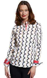 White Rome shirt by Dizzy-Lizzie featuring chocolate neutral Olympic rings on a white background.