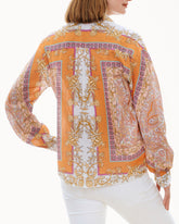 Dizzy-Lizzie Buckhead Boxy Top shirt with engineered print in XS size, featuring a stylish, modern design.