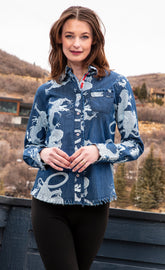Blue Dragon Denim Cape Cod shirt by Dizzy-Lizzie, featuring classic denim fabric and a casual stylish design.