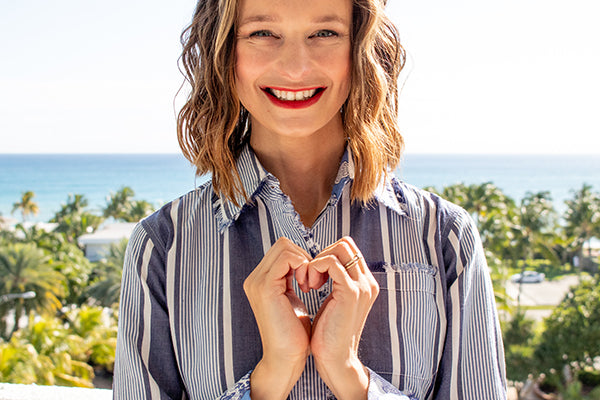 Blue striped Cape Cod shirt by Dizzy-Lizzie, featuring a casual button-up design and classic collar.