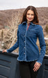 Dizzy-Lizzie Denim Cape Cod shirt featuring classic denim fabric and casual button-up design, displayed on a neutral background.