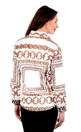 Dizzy-Lizzie Link Pattern Cape Cod shirt in XS with a stylish link pattern design, casual and comfortable fit.