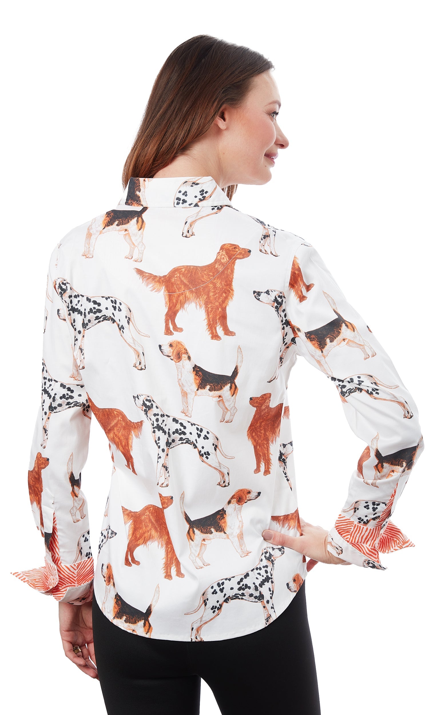 Dizzy-Lizzie Rome Shirt for dogs featuring a playful doggie print, lightweight fabric, and casual style for pet comfort.