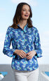 Dizzy-Lizzie Rome Shirt in navy ground with dragon print, stylish casual shirt for men or women, detailed fabric design.
