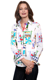 Dizzy-Lizzie Beach Chairs Rome shirt in XS, featuring a casual, printed design ideal for summer and beachwear.
