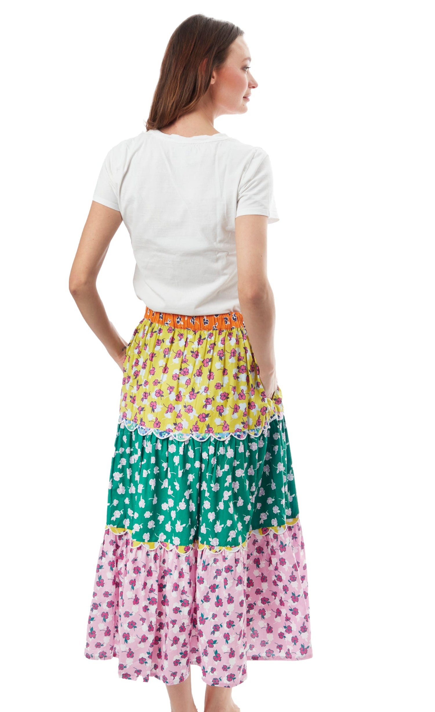 Dizzy-Lizzie Woodstock skirt with colorful embroidery, flowy fabric, and bohemian style perfect for casual wear
