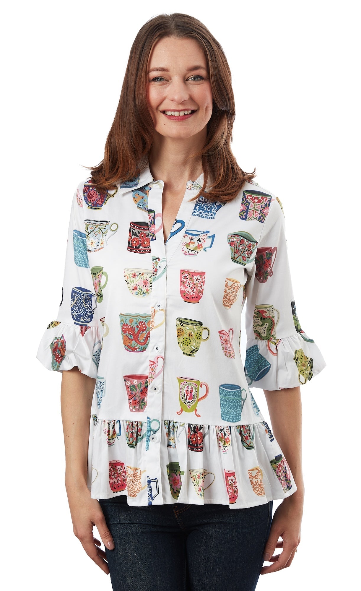 Dizzy-Lizzie Peplum Top Coffee Mug featuring a stylish peplum top design on ceramic mug, perfect for coffee or tea.