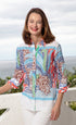Dizzy-Lizzie 3/4 sleeve Rome shirt with hidden cheetah print, stylish casual top for versatile wear.