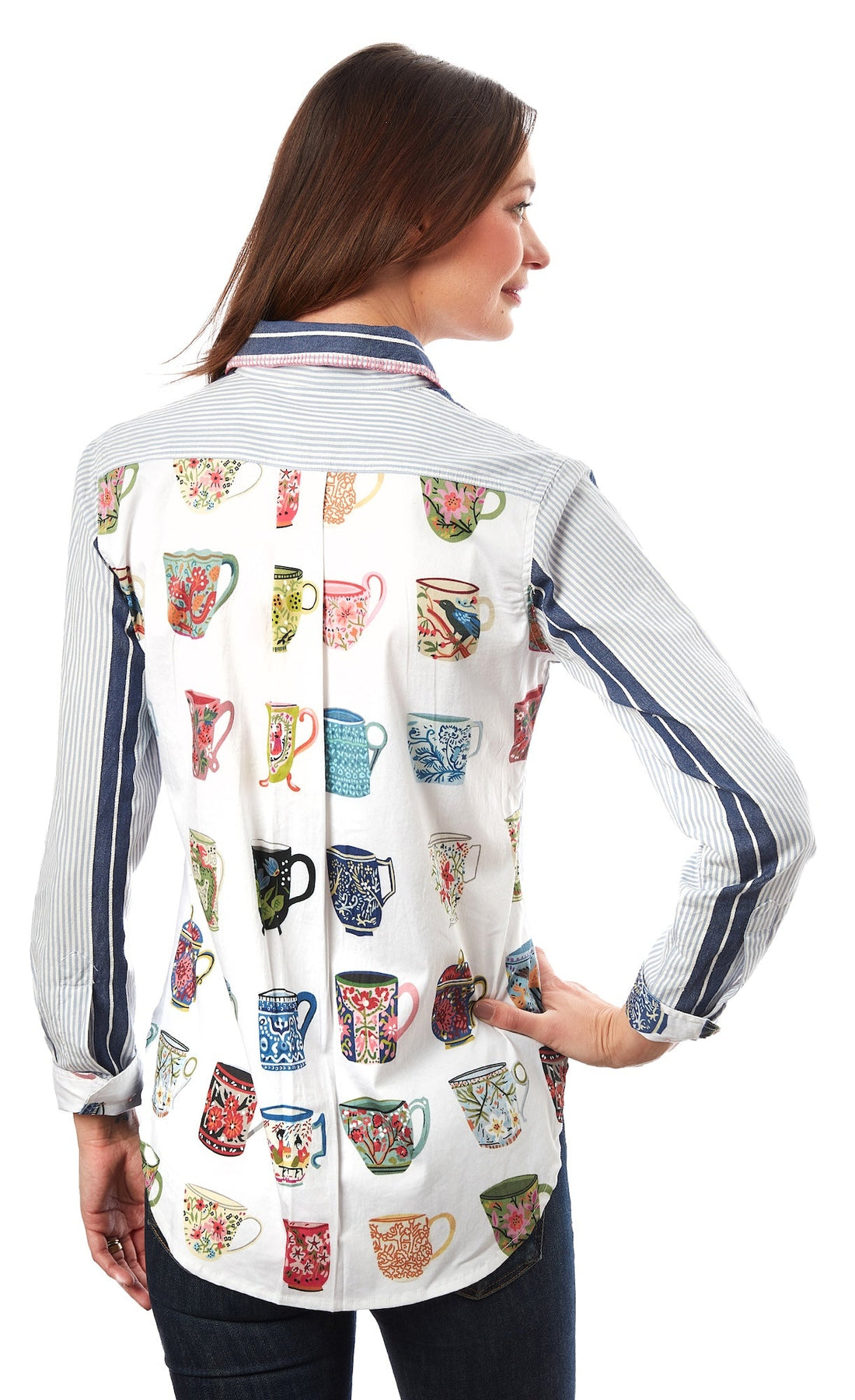 Dizzy-Lizzie Chesapeake Top with cups on the back, stylish sleeveless women’s top in XS, featuring a unique back design.