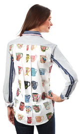 Dizzy-Lizzie Chesapeake Top with cups on the back, stylish sleeveless women’s top in XS, featuring a unique back design.