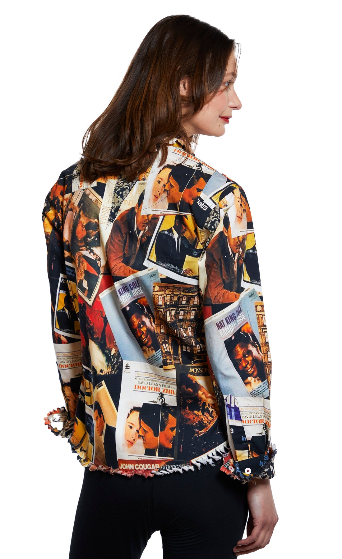 Dizzy-Lizzie Cape Cod Rock and Roll print top in XS, featuring vibrant rock-inspired artwork on a stylish casual shirt.