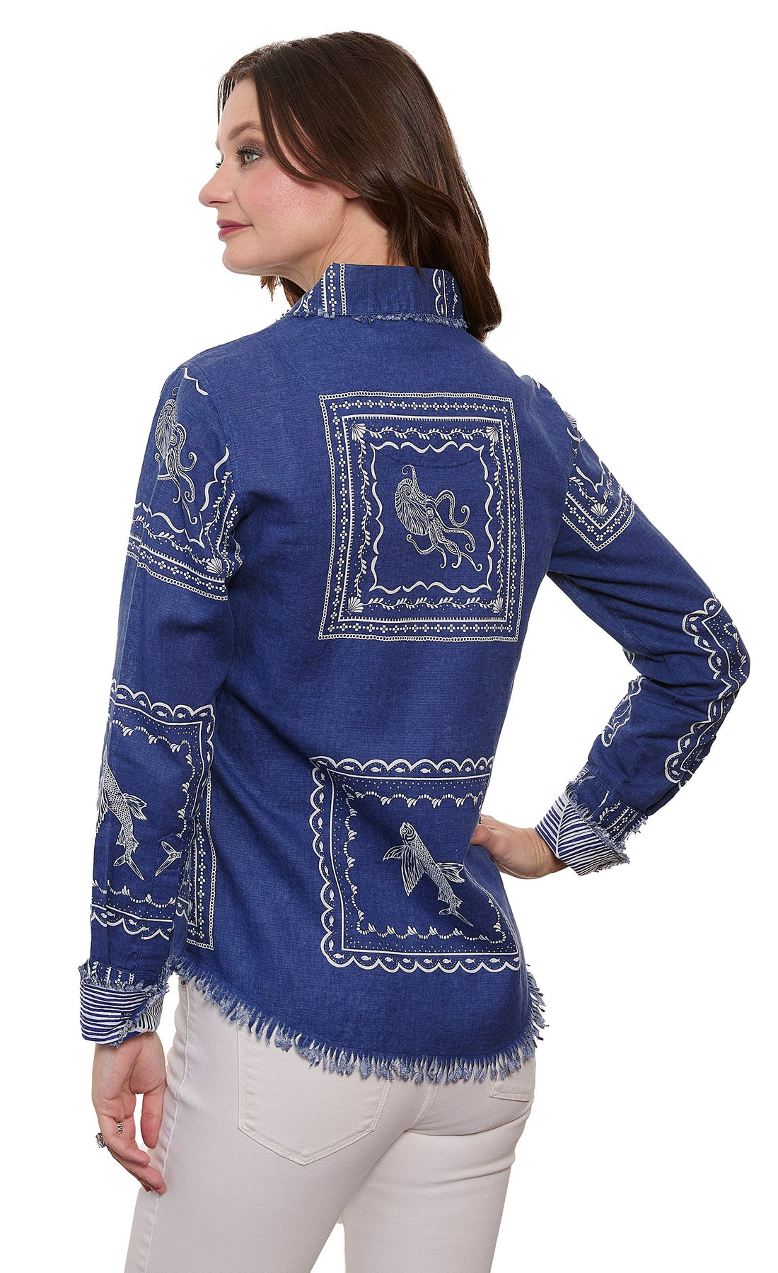 Dizzy-Lizzie Cape Cod Top with Sealife print, casual women&