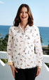 Dizzy-Lizzie Cape Cod top featuring French doggies pattern, lightweight casual top with a comfortable fit and stylish print.