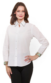 Dizzy-Lizzie Chesapeake top featuring a cheetah print back panel and a fitted sleeveless design.