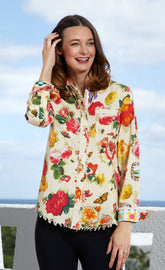 Dizzy-Lizzie Cape Cod Tunic featuring a botanical print, lightweight fabric, and relaxed fit, perfect for casual wear.