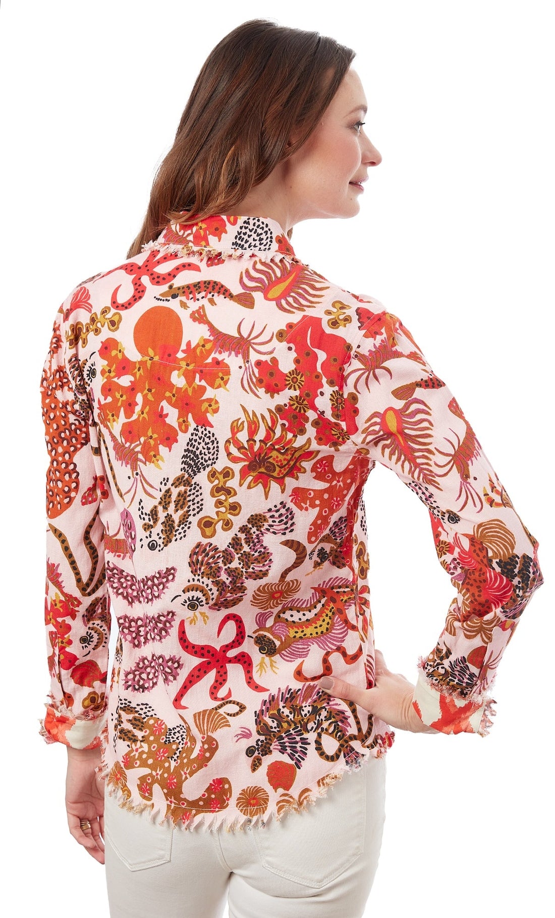 Dizzy-Lizzie Cape Cod Tunic with sea creatures print, lightweight fabric, and relaxed fit for casual summer wear.